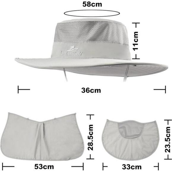 UPF 50 Sun Protection Fishing Hat Neck Flap Face Cover Outdoor Hiking Cap - Picture 6 of 7